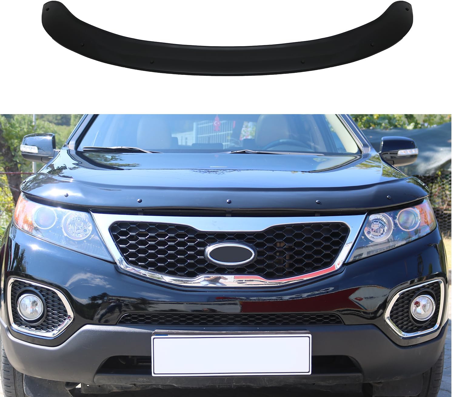 BMY Hood Deflector/Front Bug Shield Compatible for Kia Sorento 2011-2015 Hood Guard Bonnet Protector | Particles & Bug | Car Accessories