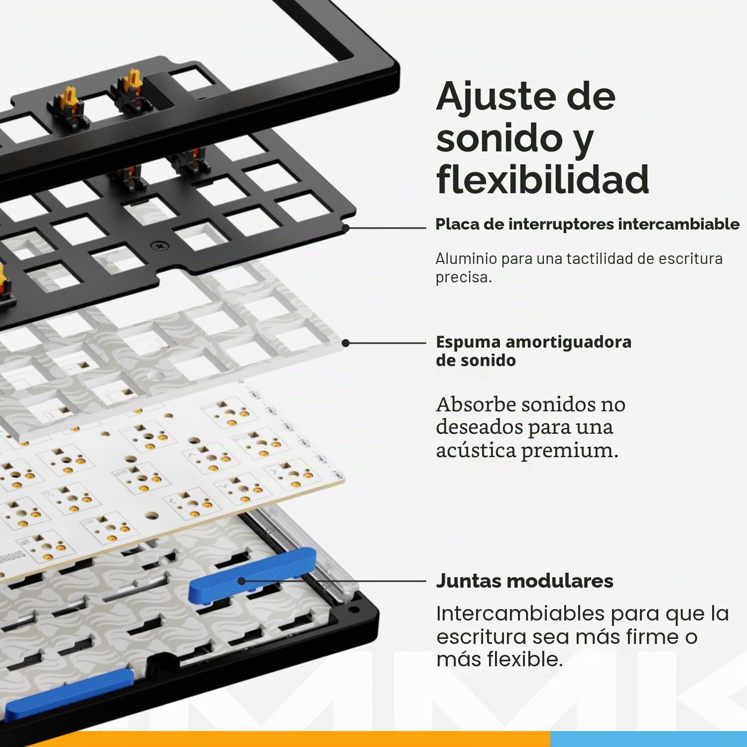 GLORIOUS GMMK 3 Full Size Barebones Carcasa de Teclado Modular ANSI | Placa superior de aluminio resistente, retroiluminación vibrante por tecla, acepta mecanismos de cinco pines, formato duro