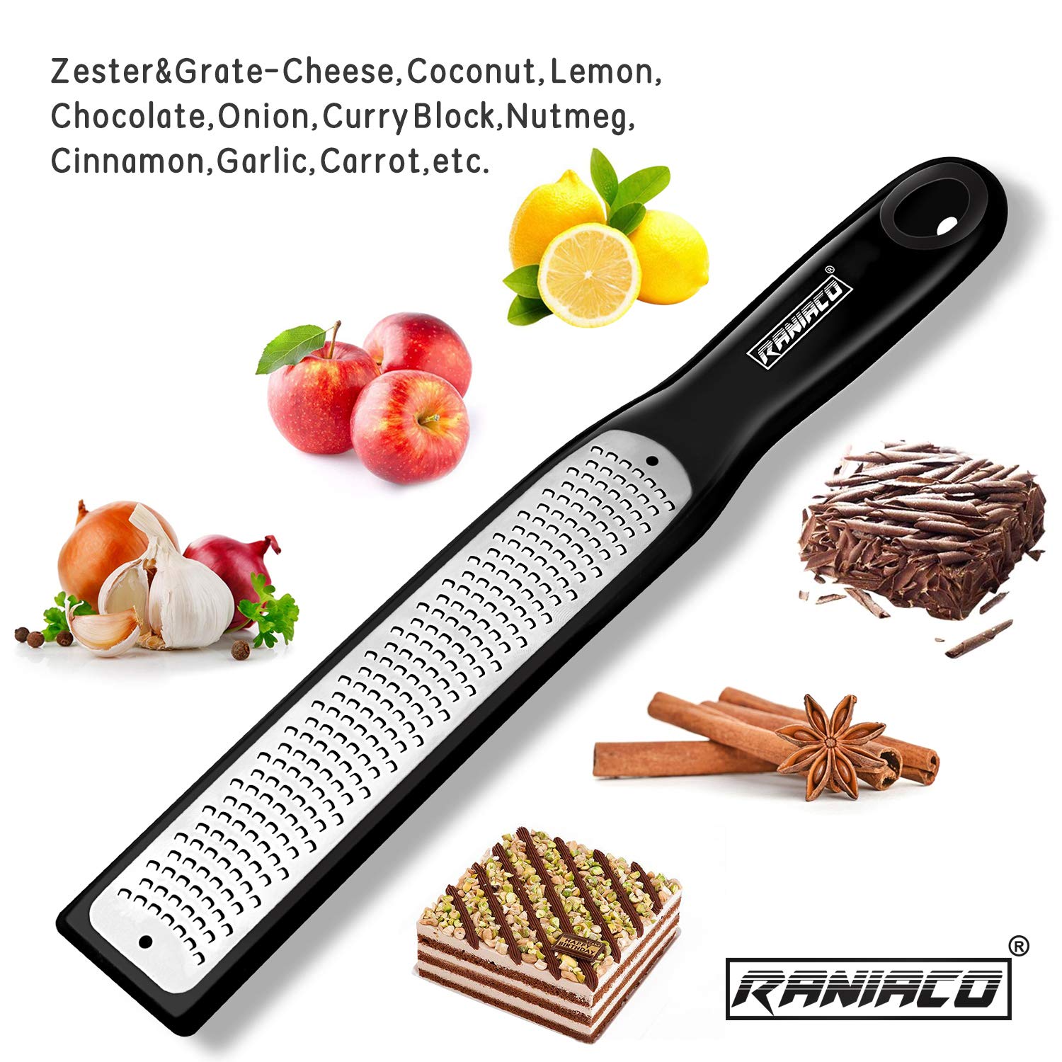 Amazon.com: Raniaco Zester Stainless Steel Grater, Long Ergonomic