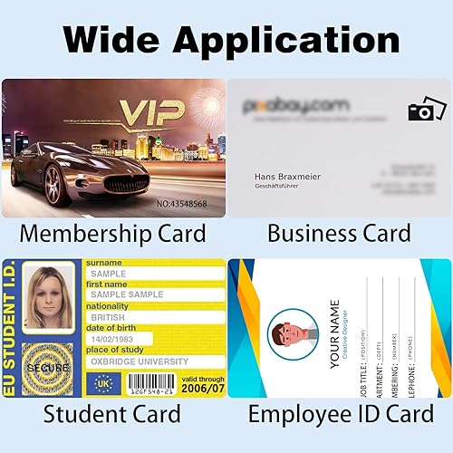 Miniatura 6 de 100 Pack Premium Blank PVC Cards, CAETOUNG CR80 30 Mil Graphic Quality White Plastic Cards for Photo ID Badge Printers paquete de 100