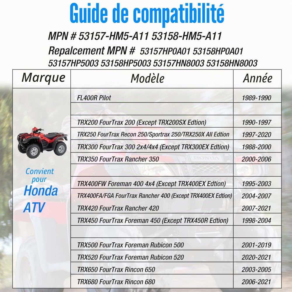 Kit rotules direction pour Honda Foreman FourTrax TRX 250 300 400 450 500