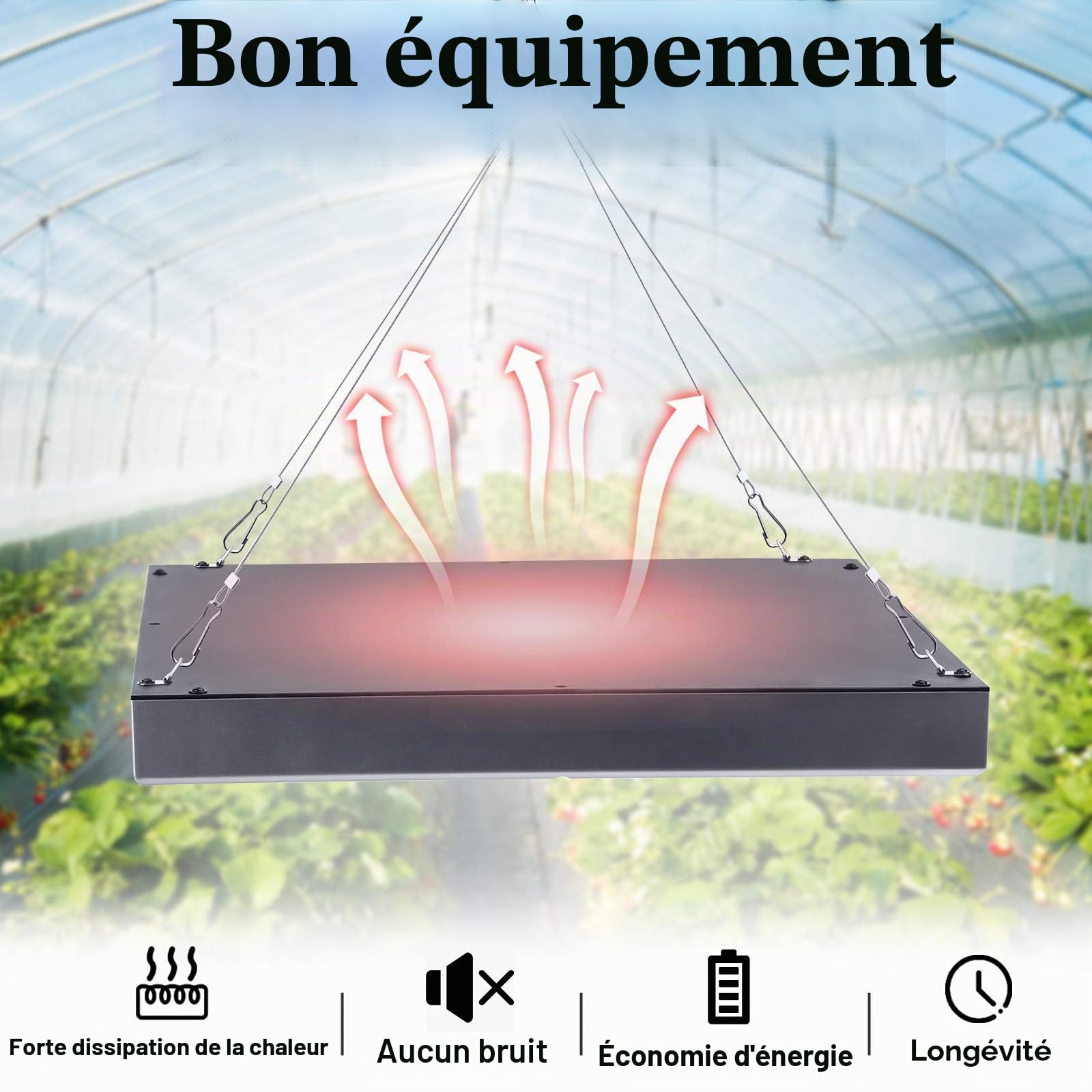 UISEBRT 45W Lampe de croissance 225 Leds Éclairage pour plantes d'intérieur,Fleurs et Légumes, Horticole Lampe à Spectre Complet Rouge/Bleu Grow Light (45W)