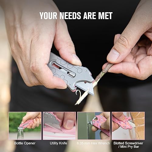 Miniatura 4 de OKNIFE Otacle EDC - Cuchillo utilitario retráctil, cuchillo para abrir cajas, herramienta multifuncional con cortador de cinturón, abridor de