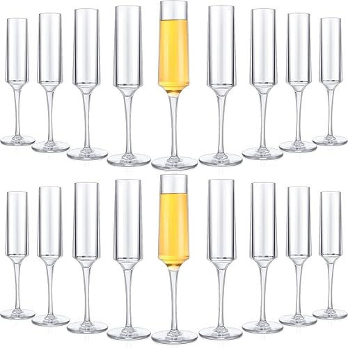 Miniatura 8 de Nuenen Copas de champán de plástico irrompibles de 5 onzas, copas de champán reutilizables para brindis de vino, copas de cóctel desechables para