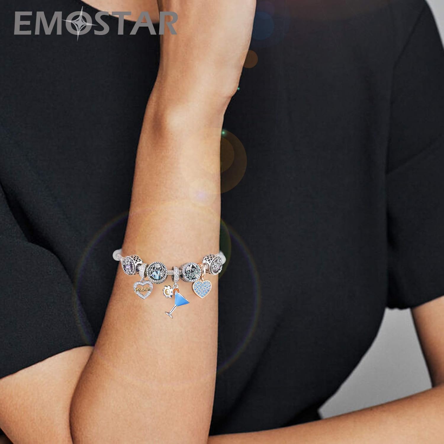 Love Coffee and Champagne Drink Charms, 925 Sterling Silver Coffee Cup Wine Glass Pineapple Beverage Strawberry Charms, Ice Cream Cone,Cocktail Goblet,Corn,Mushroom,Candy Pendant for Women Bracelet - Image 4