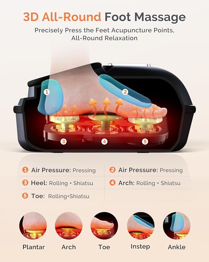 Masajeador de pies AIRSEE Shiatsu, relajación muscular potente miniatura 2