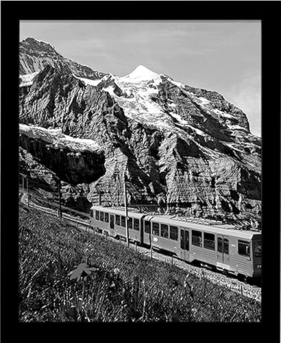 FOLANCRA Marco de fotos negro de 11 x 14 pulgadas, hecho de madera maciza, resistente a las roturas, plexiglás instalado en la pared, marco de póster