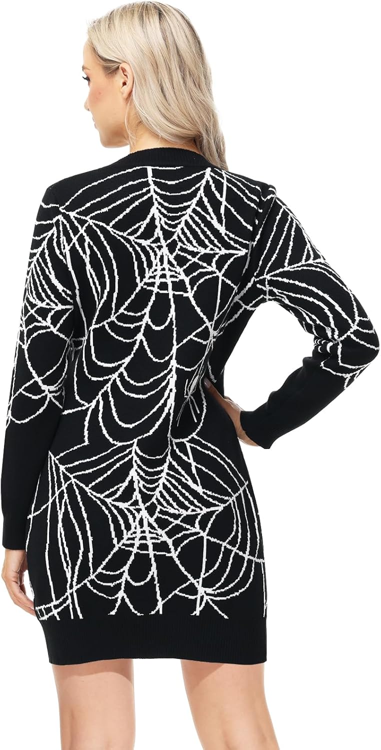 AOBUTE Women Christmas Sweater Dress Funny Xmas Holiday Classic Graphics Long Sleeve Knit Pullover