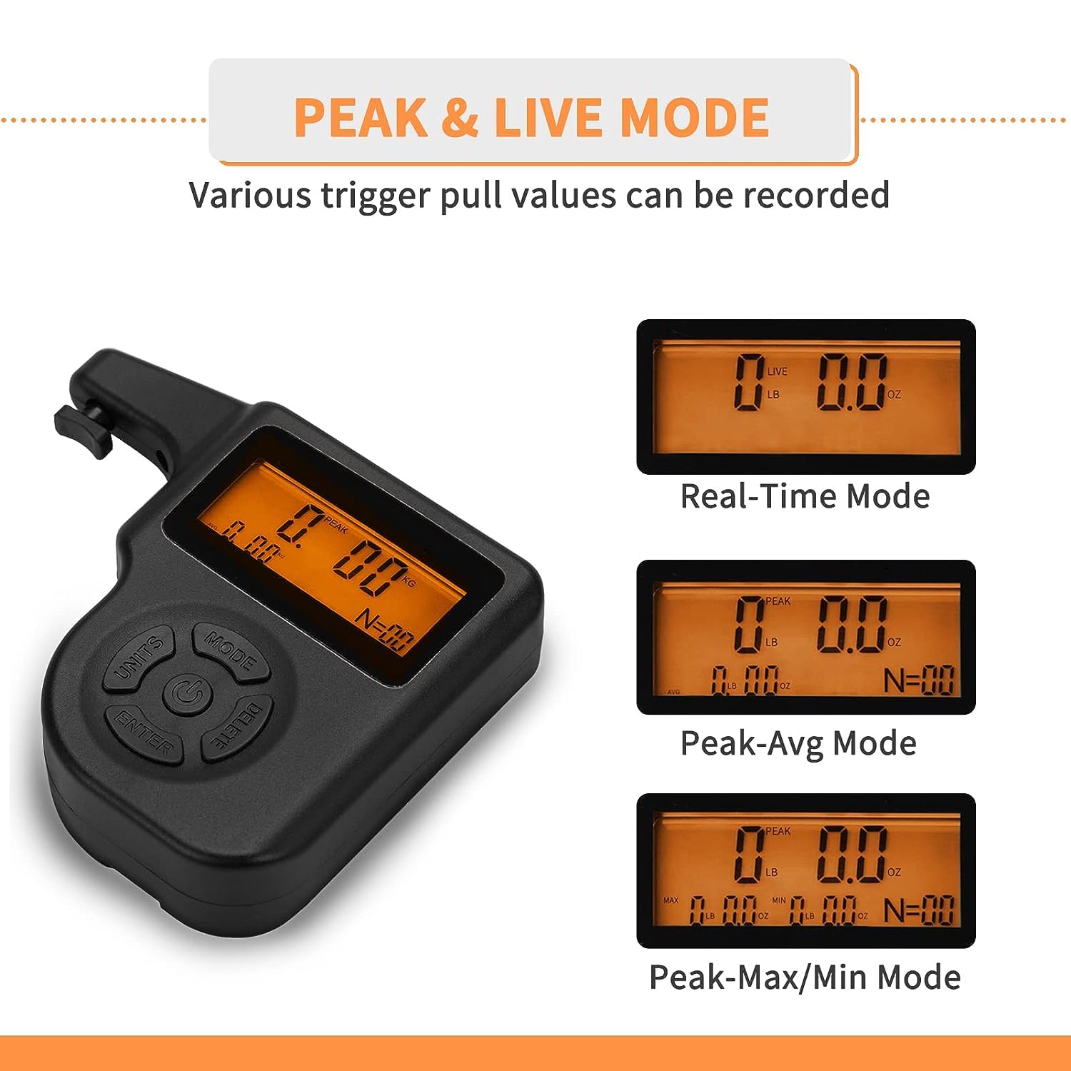 BOOSTEADY Jauge de Traction Numérique Professionnelle avec Incréments de 28,3g pour Lecture Précise de 0 à 5,4kg, Jauge de Force Numérique Portable avec Écran LCD