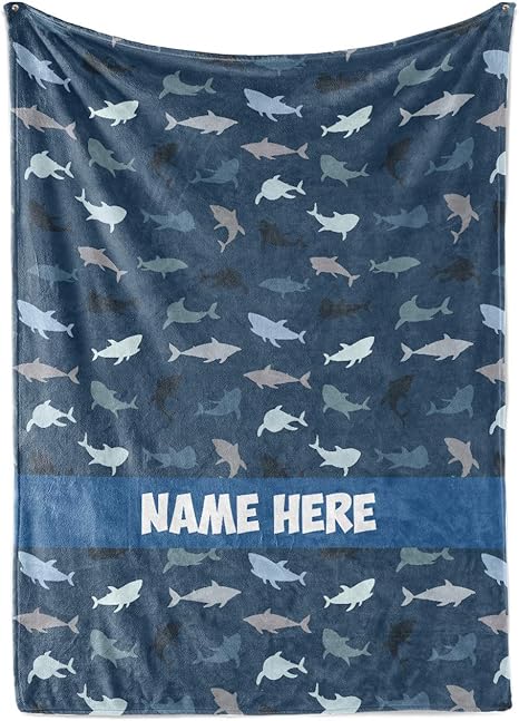 personalized shark blanket