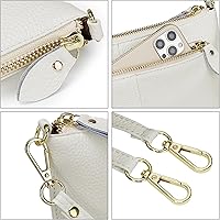 Vista 6 de YALUXE Clutch Wristlet - Cartera de piel auténtica con bloqueo RFID y cadena de hombro