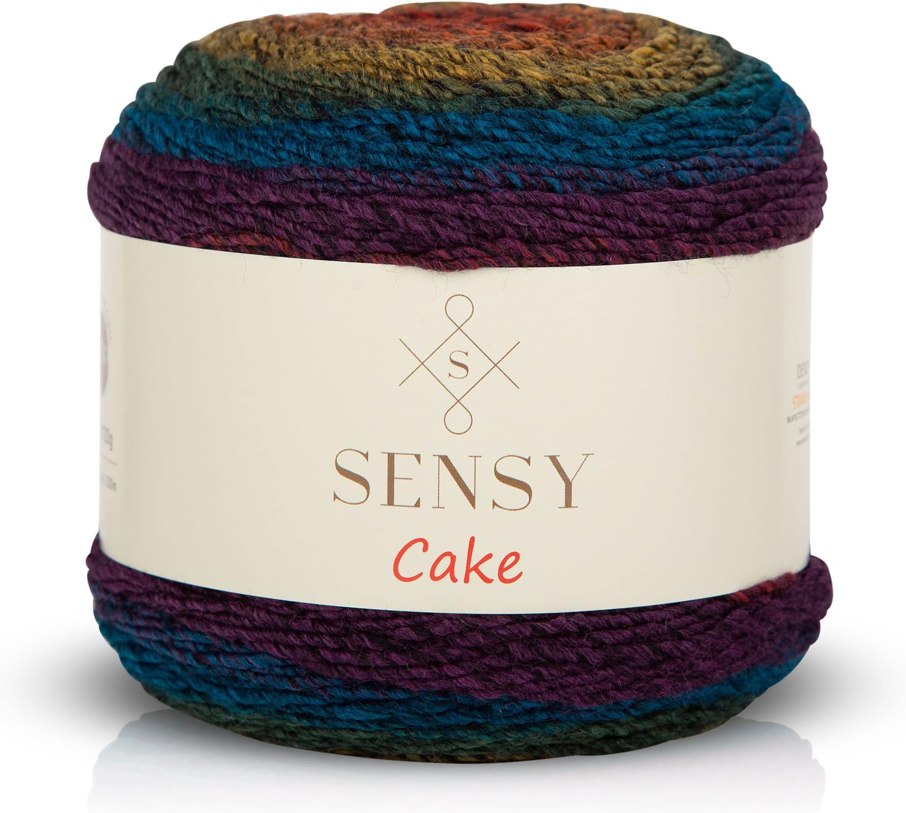 Sensy Cake Yarn, 5.3 oz, 525 Yards, Multicolor Yarn for Crocheting and Knitting, Craft Yarn, Gauge 3 Light (567)