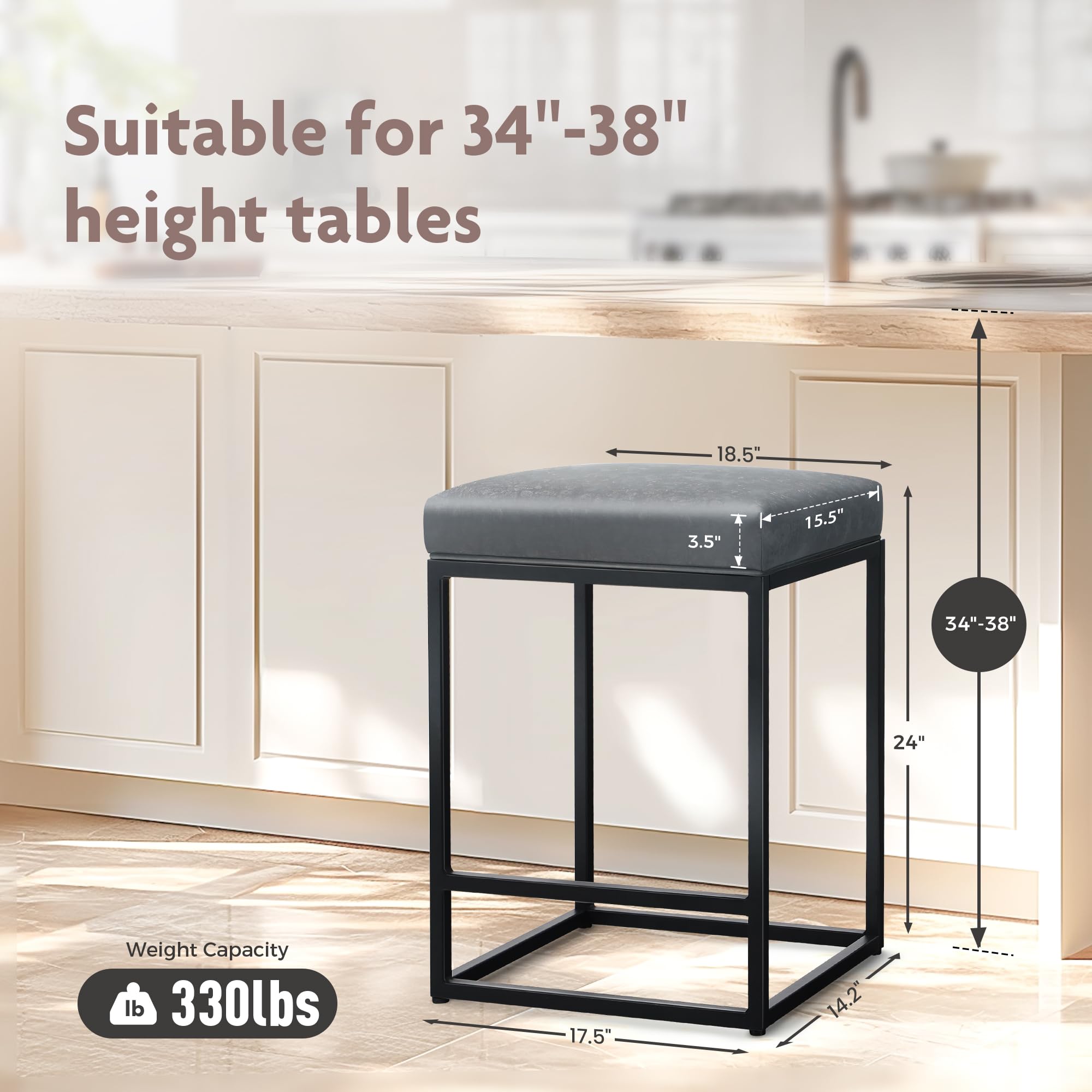 ALPHA HOME Barhocker, Counter Höhe Barhocker mit Fußstütze