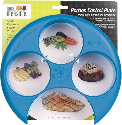 Miniatura 2 de EZY DOSE Meal Measure Portion Control Plates  Container for Weight Loss or Diet Tools  Blue  Apothecary Products (66700)