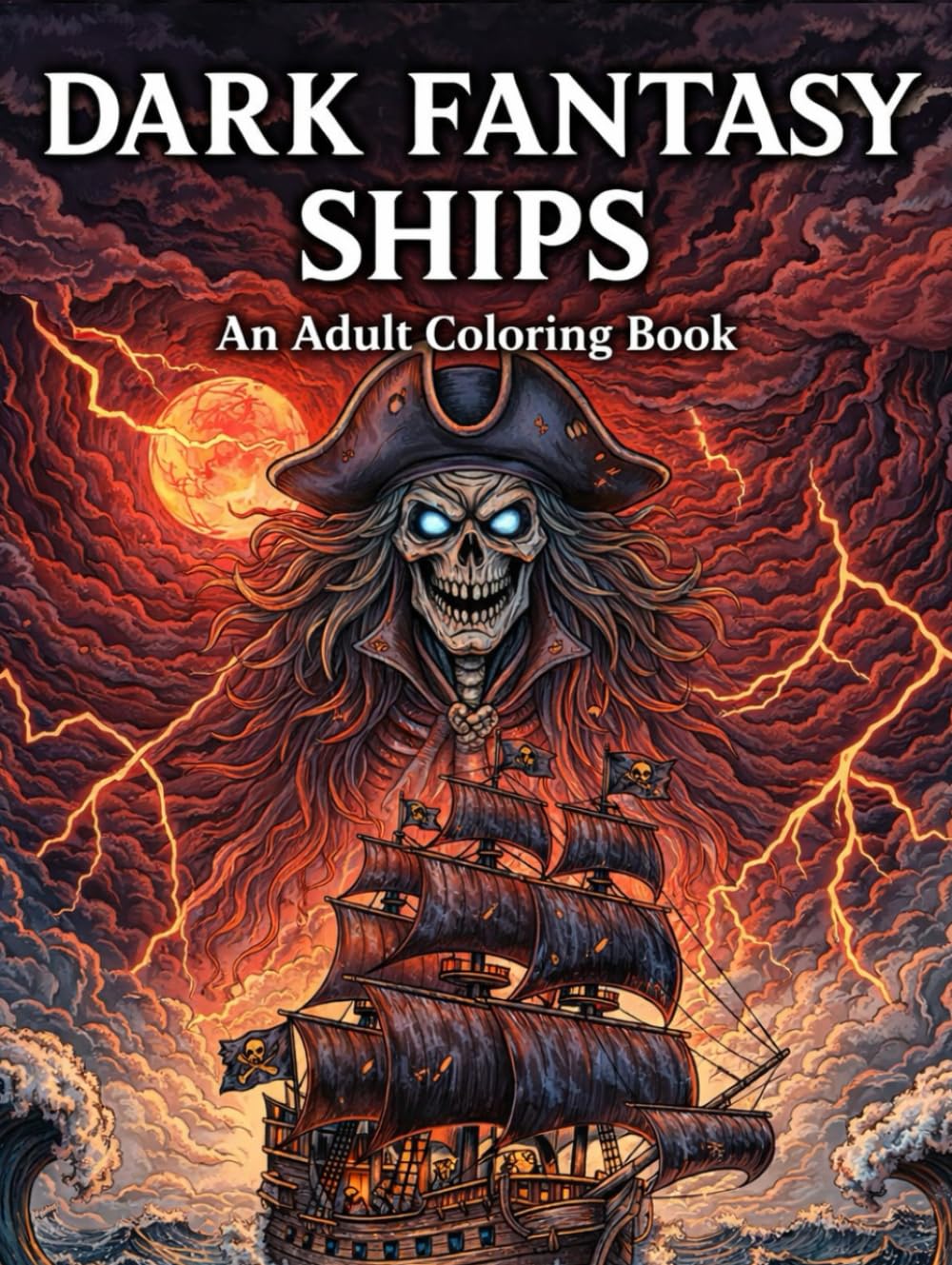 DARK FANTASY SHIPS: Adult Coloring Book – Epic and Legendary Fantasy Ship Designs for Adults and Teens