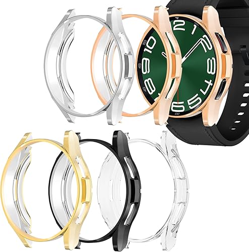 Wugongyan Funda compatible con Samsung Galaxy Watch 6 Classic de 1.693 in y 1.850 in, funda protectora delgada de TPU suave para Galaxy Watch 6