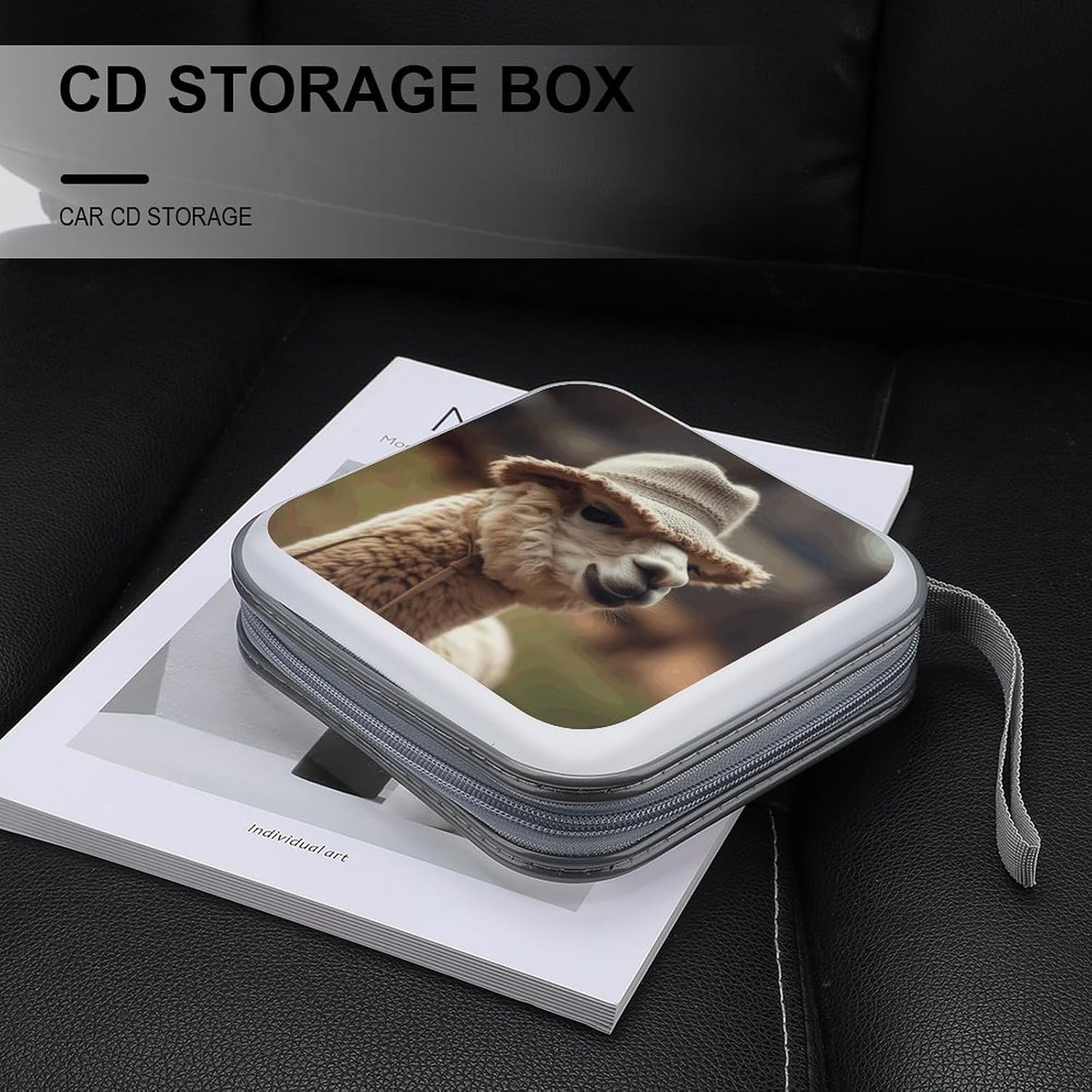 Alpaca Wearing A Hat CD Case CD Storage Box DVD Sleeves