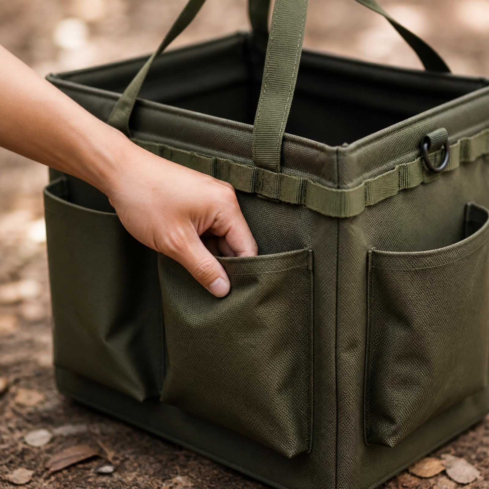 Gralara Organizador con Bolsillos Malla | Portátil, Bolsa Almacenamiento para Camping, Plegable, Picnic,