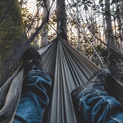 Miniatura 5 de onewind Hamaca de Campamento de 12 Pies con Mosquitera, Hamaca Doble Ridgeline Portátil Ligera Grande de Nylon Ripstop Duradera con 2 * Correas de