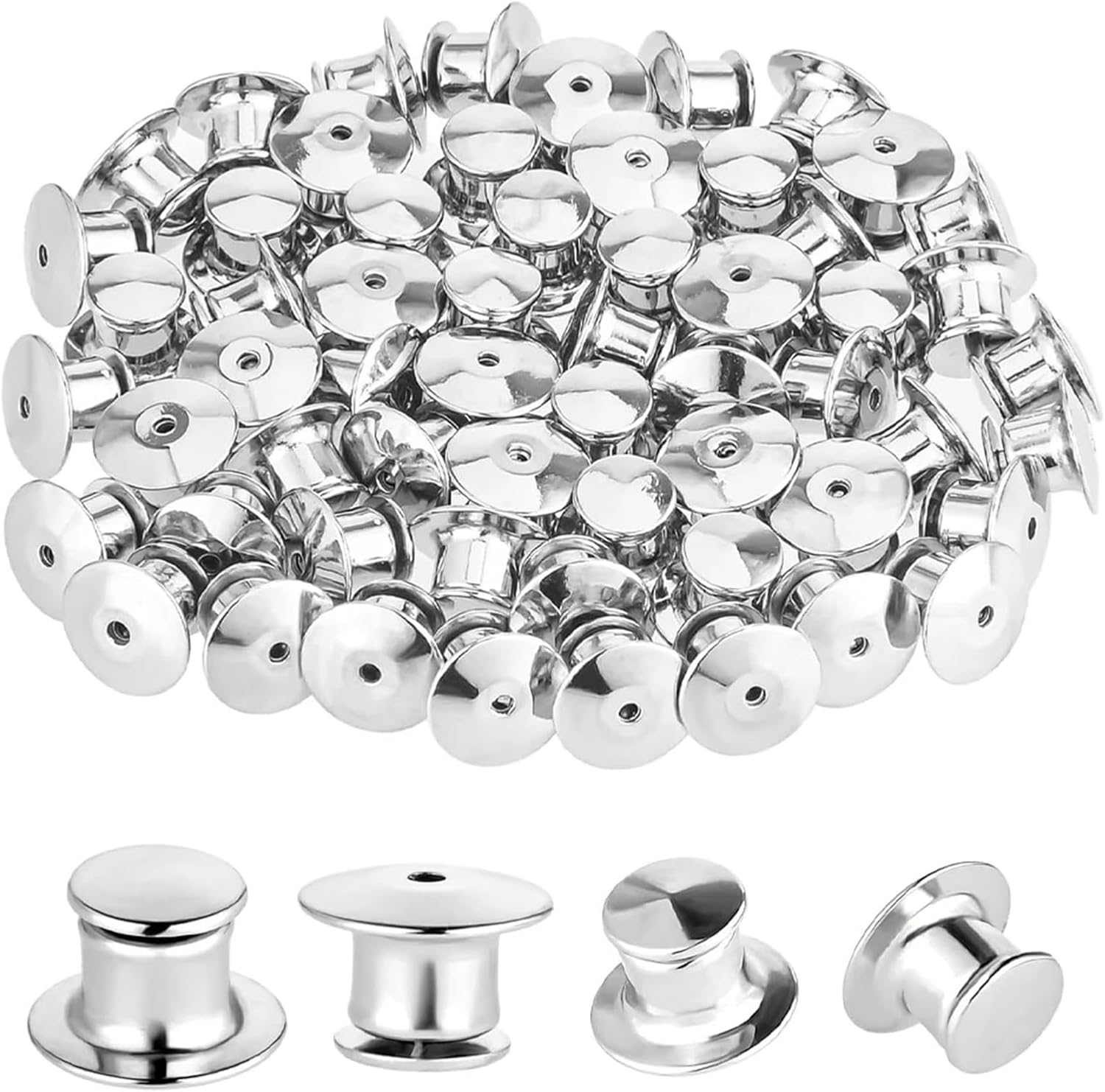 Locking Pin Backs 80Pcs Locking Pin Keepers for DIY Locking Clasp for Broochs Badge Brooch Jewelry Making Accessories(Black)