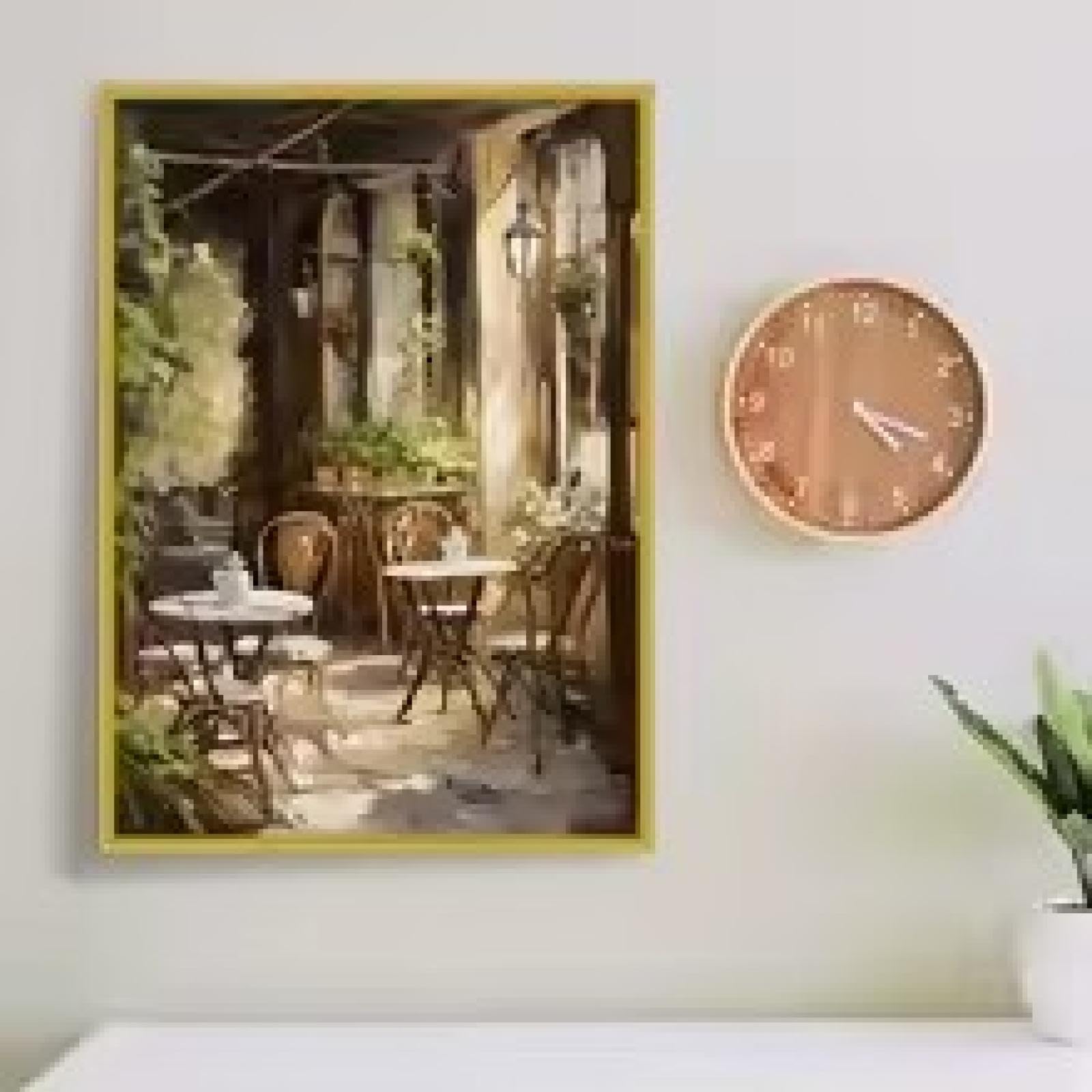 Peinture canvas coffee shop vintage art mural salon chic 60x90 - 7