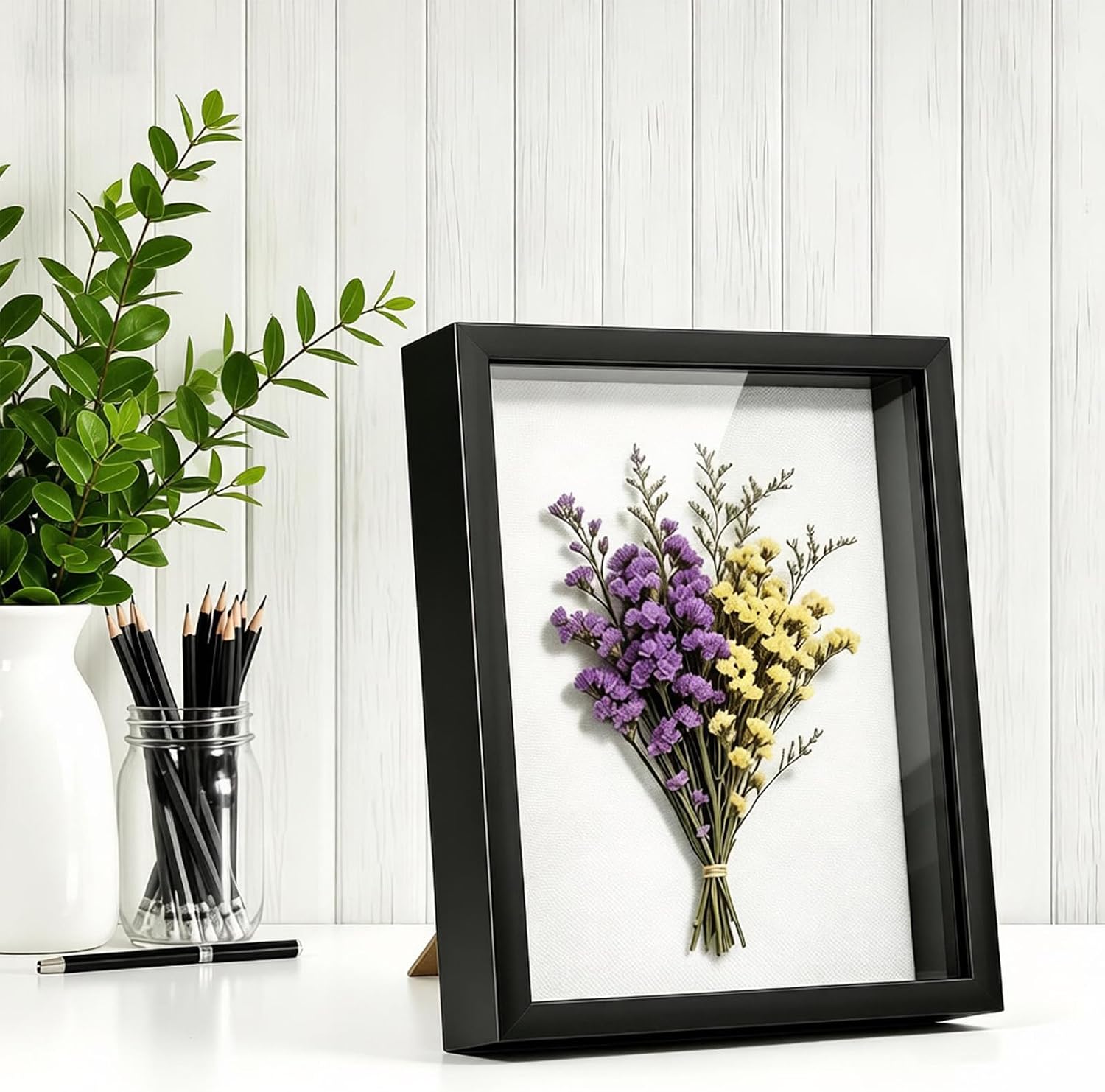 8x10 Shadow Box Frame, Black Deep Picture Frame for Dried Flowers