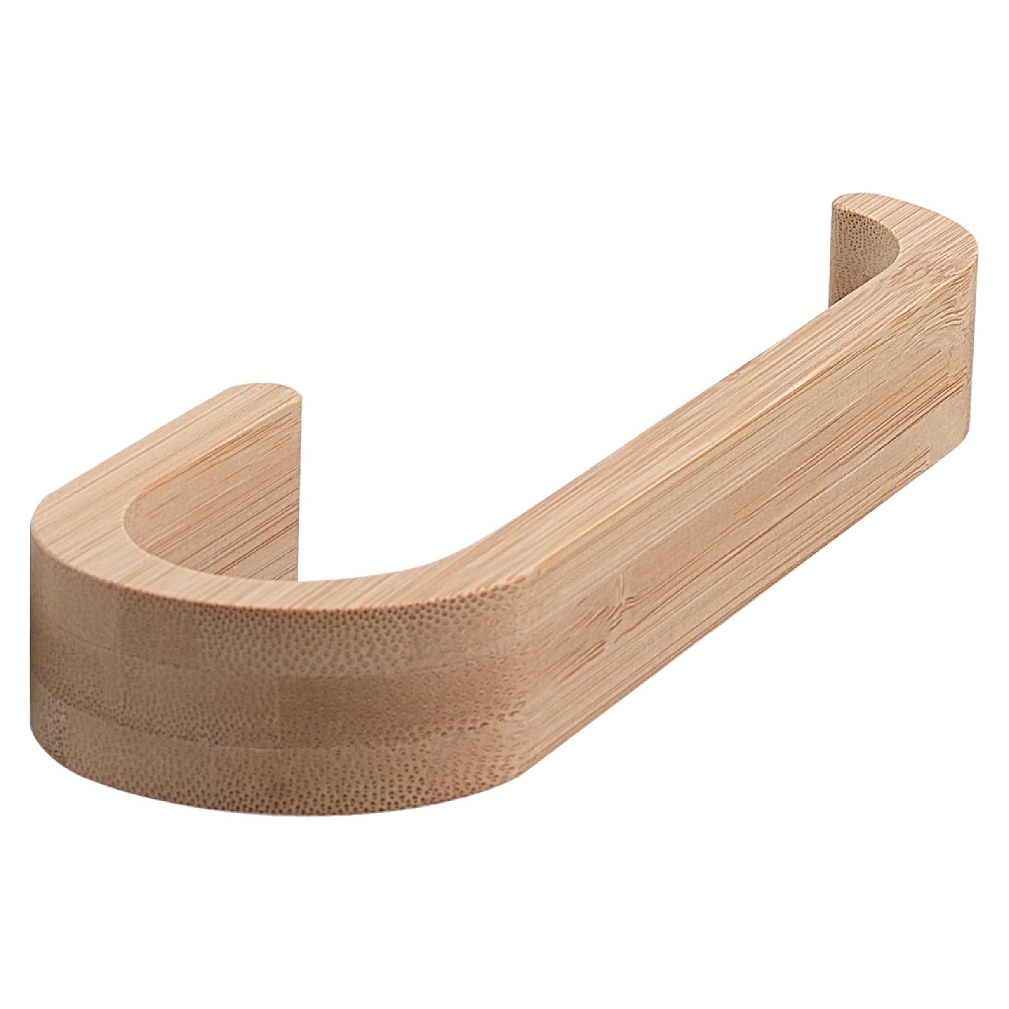 GEDY | Porta Asciugamani ad Anello Himalaya Bamboo Naturale, Appendi Asciugamani Fissabile con Viti Incluse, 2,5x21,1x6,7cm