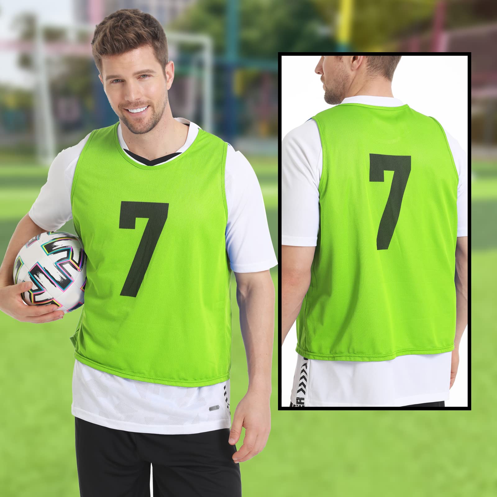 Confezione da 12 giubbotti per allenamento da uomo, per sport, calcio, per adulti e giovani