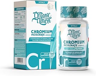 قرص بيكولينات الكروم 200 ميكروجرام من اورجانيك نيشن| 100 قرص مطلي | طبيعي | نباتي | غير معدل وراثيا
