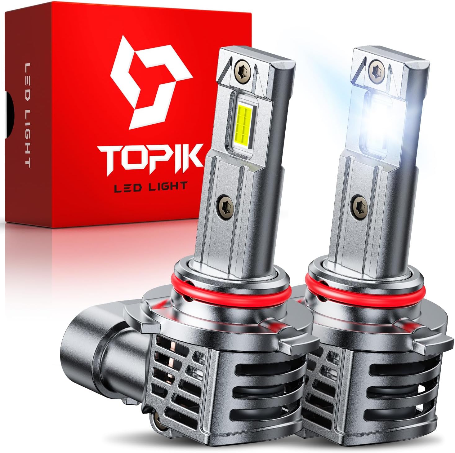 TOPIK Upgraded 9006 HB4 Light Bulbs, 32,000LM White 800% Ultra Brightness, No Adapter Required 9006 bulbs, Plug & Play Quick Installation, Pack of 2