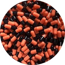 Size 1 Orange Black Empty Capsule-Size 1 Orange Black Empty Gelatin Capsules Gelatine Hard Pill Capsule - Self Fill, Kosher,Non-GMO,Gluten Free 100