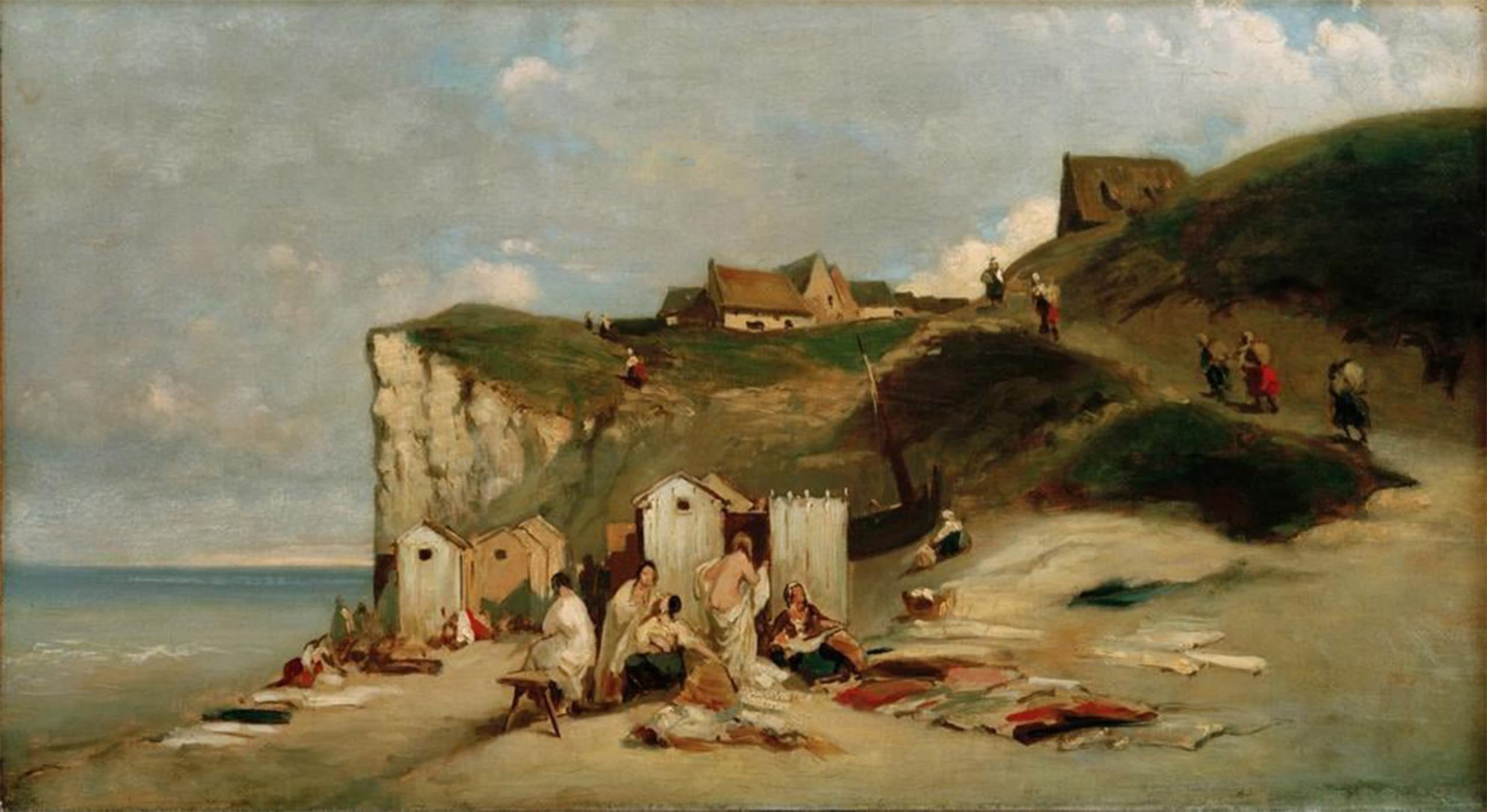 POSTERIIk Famous Modern Artwork Art Mural Women bathing by Carl Spitzweg Oil Paintings Pictures for Home Decor 60x90cm