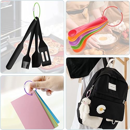 Miniatura 4 de CooBigo Paquete de 16 lazos de acero inoxidable de 0.079 in con revestimiento de alambre para llaveros grandes de 6 pulgadas para etiquetas de