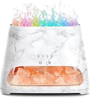 🚨 EXTREME: SALKING Aroma Diffuser with Salt Range Pakistan Light, 7 Colours LED Flame Effect Diffuser for Essential Oils, Ultrasonic …