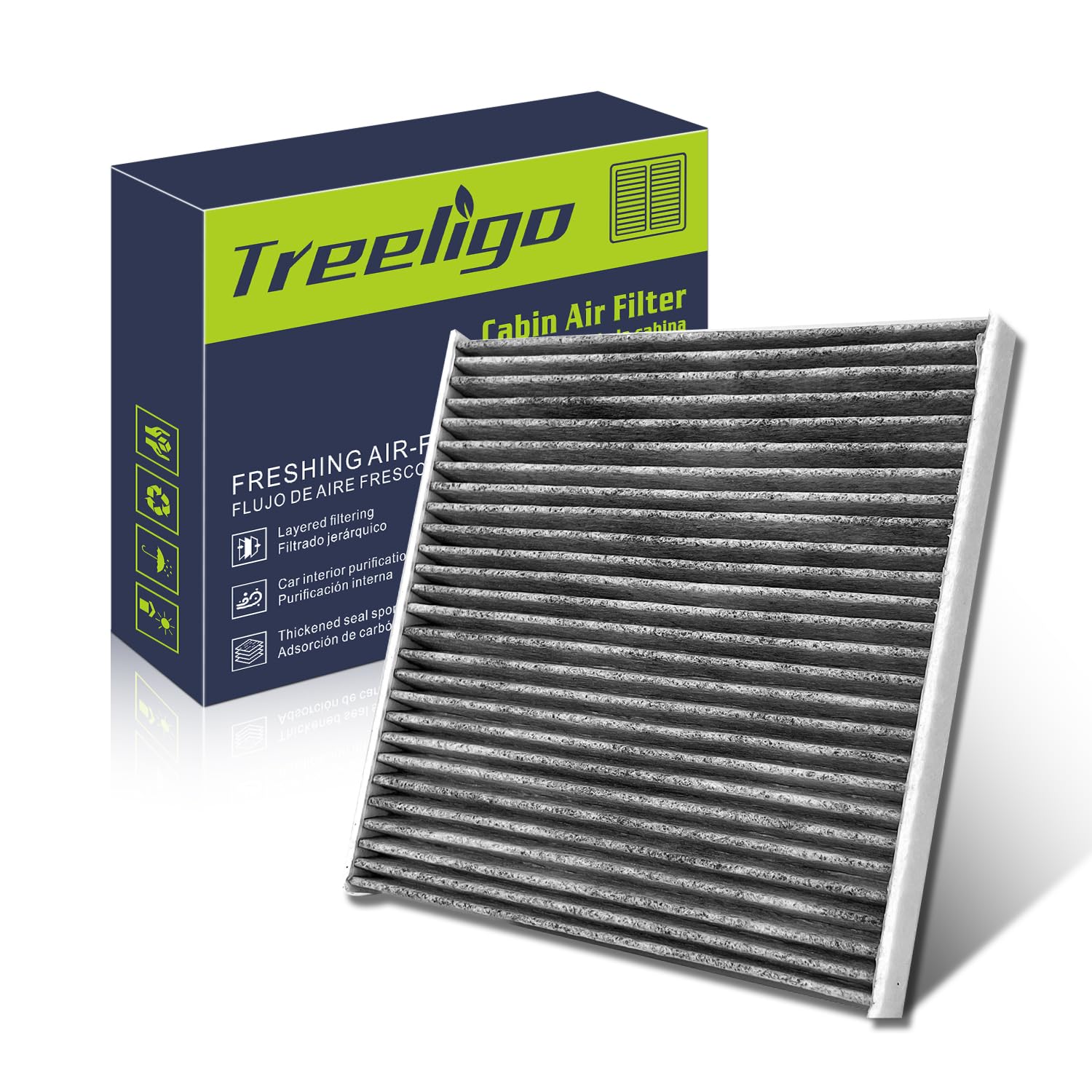 TreeligoCF10285 Cabin Air Filter Compatible with Camry(2007-2017),RAV4(2006-2018),Corolla (2009-2019),4Runner,Outback,Tundra Highlander Avalon Prius Sequoia IS250 RX350