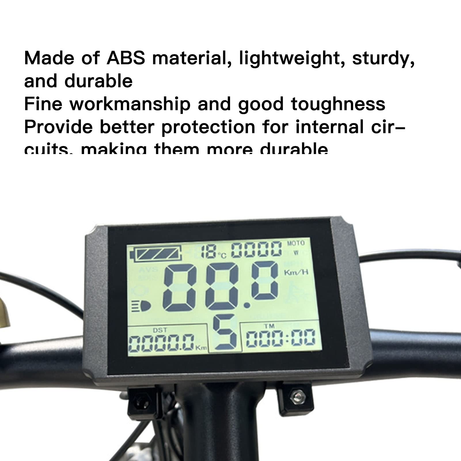 CHICIRIS Wyświetlacz LCD10H Roweru Elektrycznego, materiał ABS, Wodoodporny Elektryczny Licznik Rowerowy z Czytelnym Odczytem, ​​idealny dla Entuzjastów Jazdy na Rowerze
