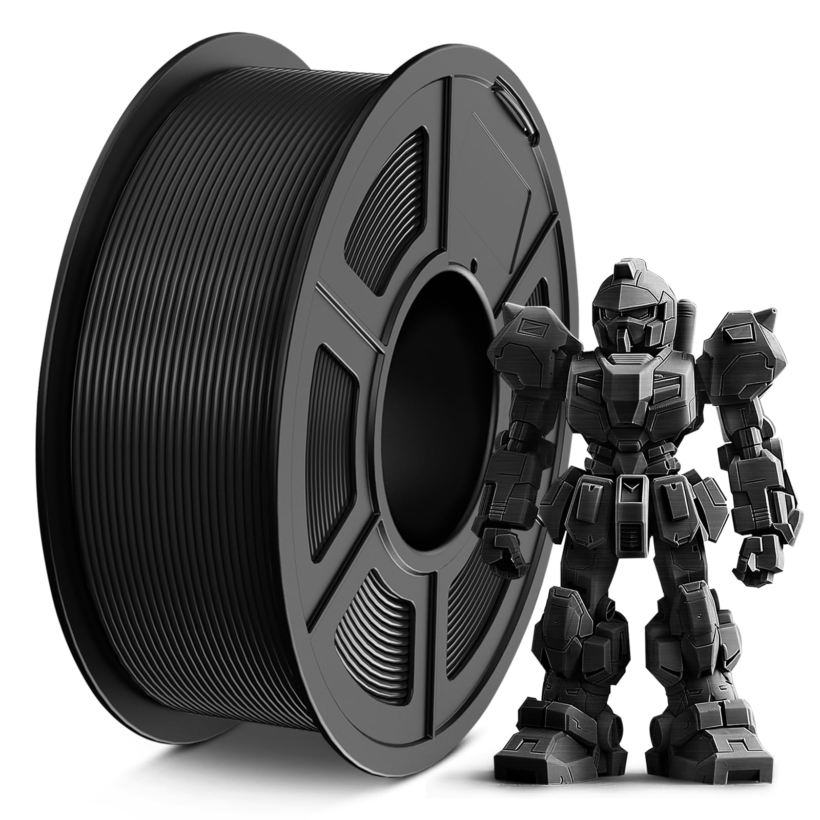 TECBEARS PETG Filament 1.75mm Noir, Filament d'imprimante 3D PETG Forte Ténacité, Bobine de 1kg, Précision Dimensionnelle +/- 0,02 mm, Convient à la plupart des imprimantes FDM