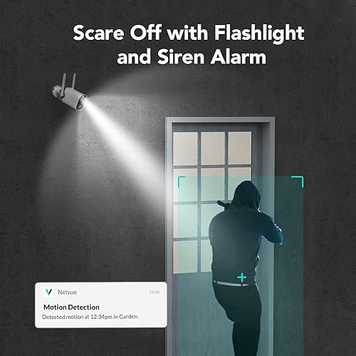 Miniatura 5 de NETVUE Cámara de seguridad inteligente con traje de panel solar USB, visión nocturna a color de 1080p, detección de movimiento AI, cámara interior