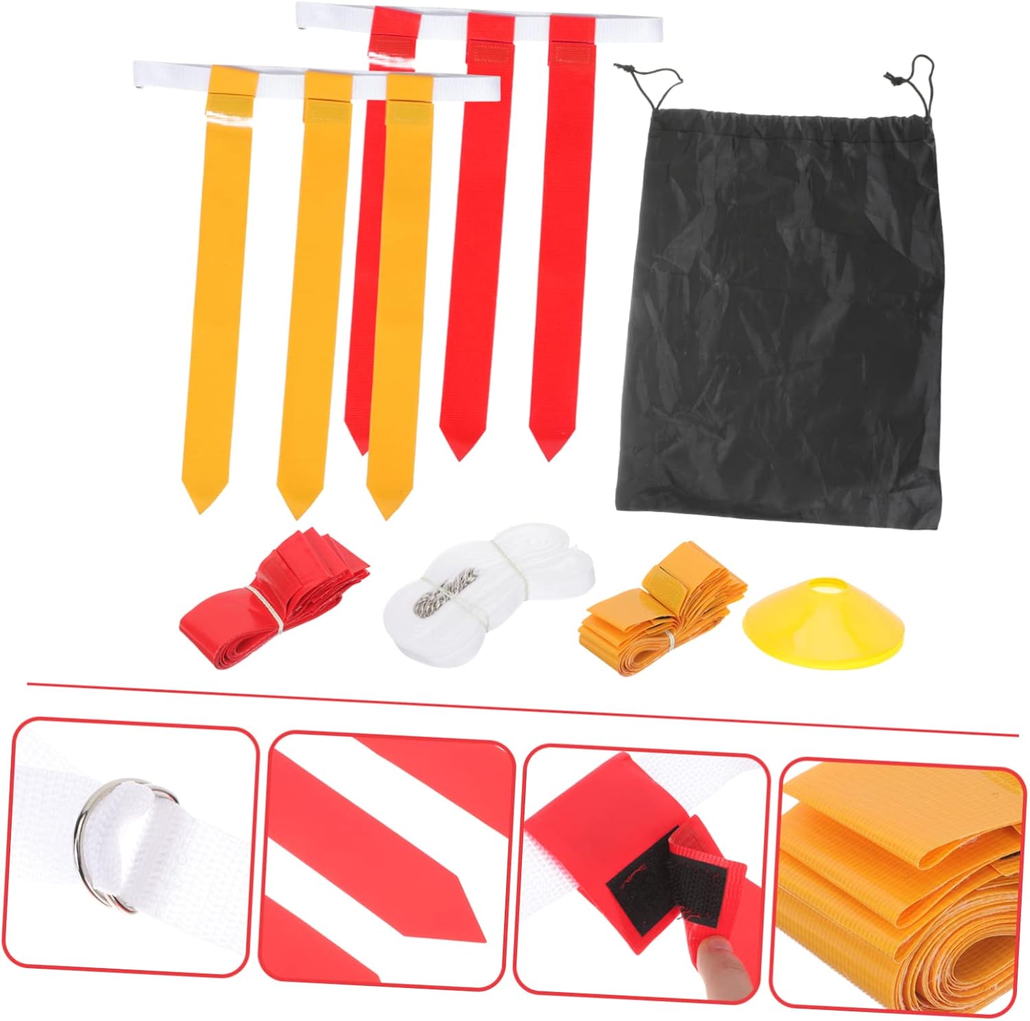 1Set Adjustable Football Flag Belt Belts Moveable Flags for Youth Adult Outdoor Sports Training and Competition Activities