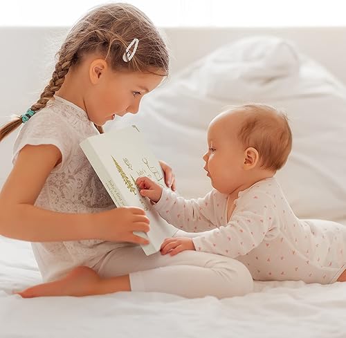 Miniatura 4 de Libro de recuerdos de bebé para niños y niñas – Libro atemporal para bebés de 5 años – Libro de recortes de diario neutro o álbum de fotos – Beige