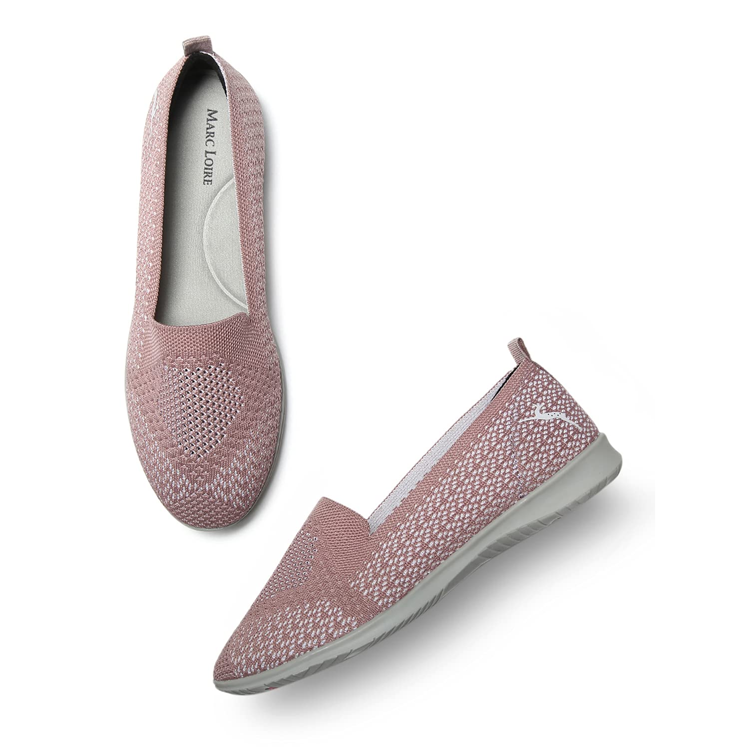 Marc Loire Womens Athleisure Lightweight Active Wear Knitted Nude Casual Flat Slip on Ballerina Shoes, 8 UK (B097YHF8SW) Amazon Price History, Amazon Price Tracker