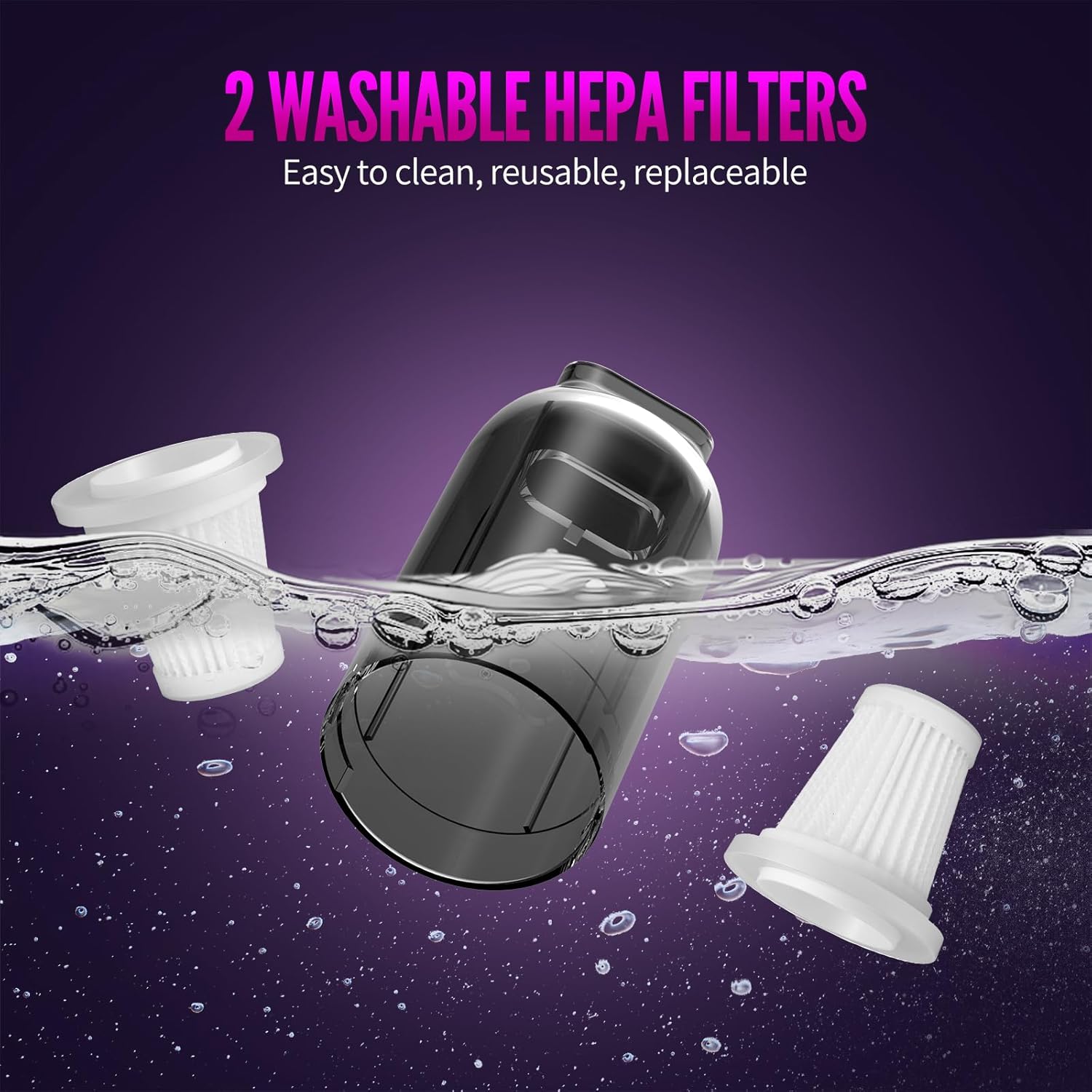 Car Vacuum Portable Cordless, 17500Pa Suction, 4 in 1 Mini Handheld Vacuum Cleaner, Ultra Lightweight, Compact Rechargeable Dust Buster Hand Vacuum, for Car Interior, Home, Pet Hair, Camping