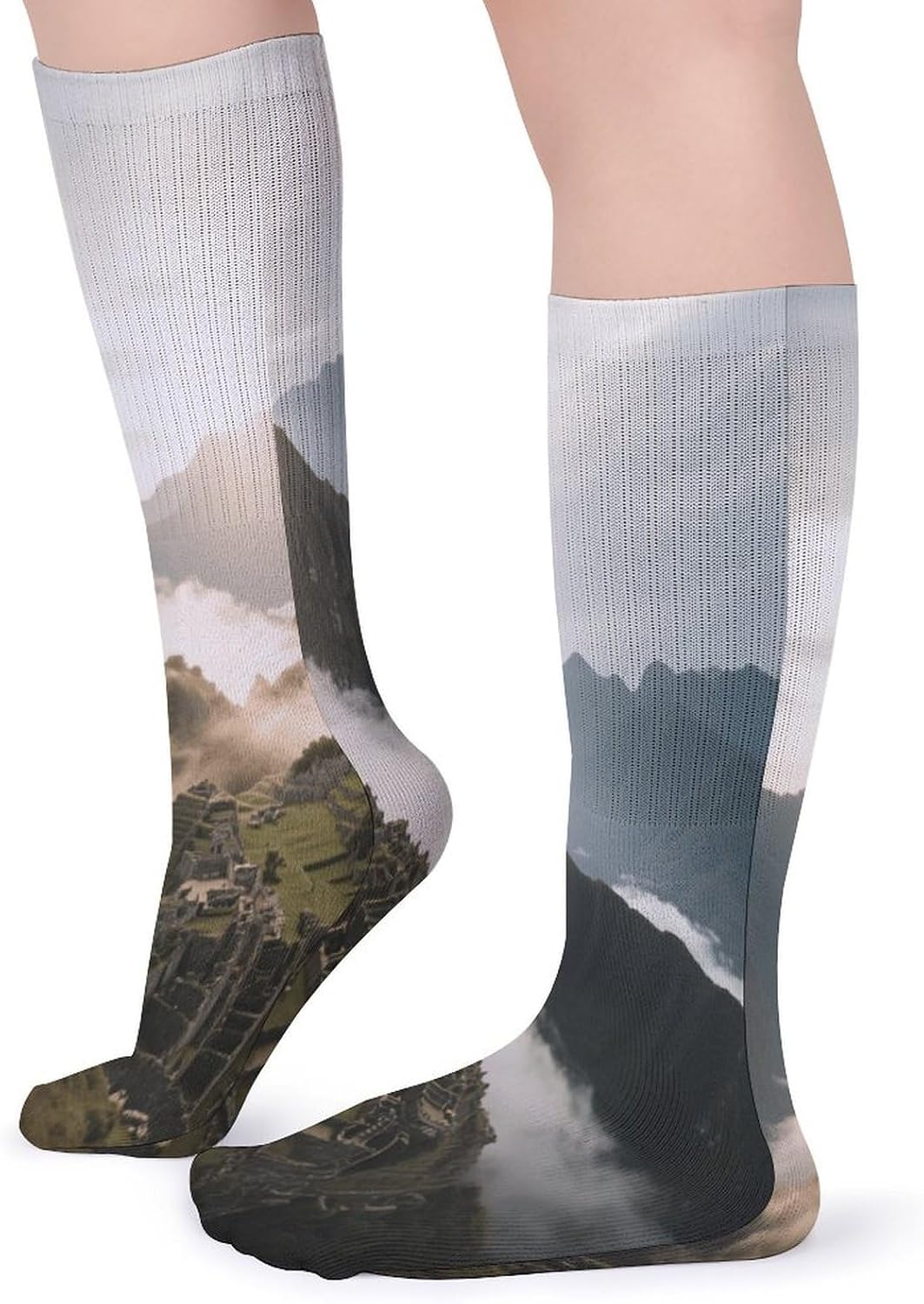 Ancient Monuments Sea of ​​clouds Crew Socks High Stocking Thermal Socks | Tube Socks-Breathable-Moisture-Soft-wicking for Hospital Pilates Yoga for women men Grippy for office and daily walking