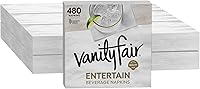 Vista 1 de Vanity Fair Servilletas de papel para bebidas Entertain Beverly, 480 unidades, servilletas desechables hechas para entretenimiento y eventos