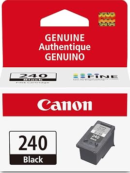Canon PG-240 Genuine Black Ink Cartridge, Compatible with MG2120/3120/4120, MX512/432/472/372/392/522/532/452, MG2220/3220/4220/3520/3620, TS5120