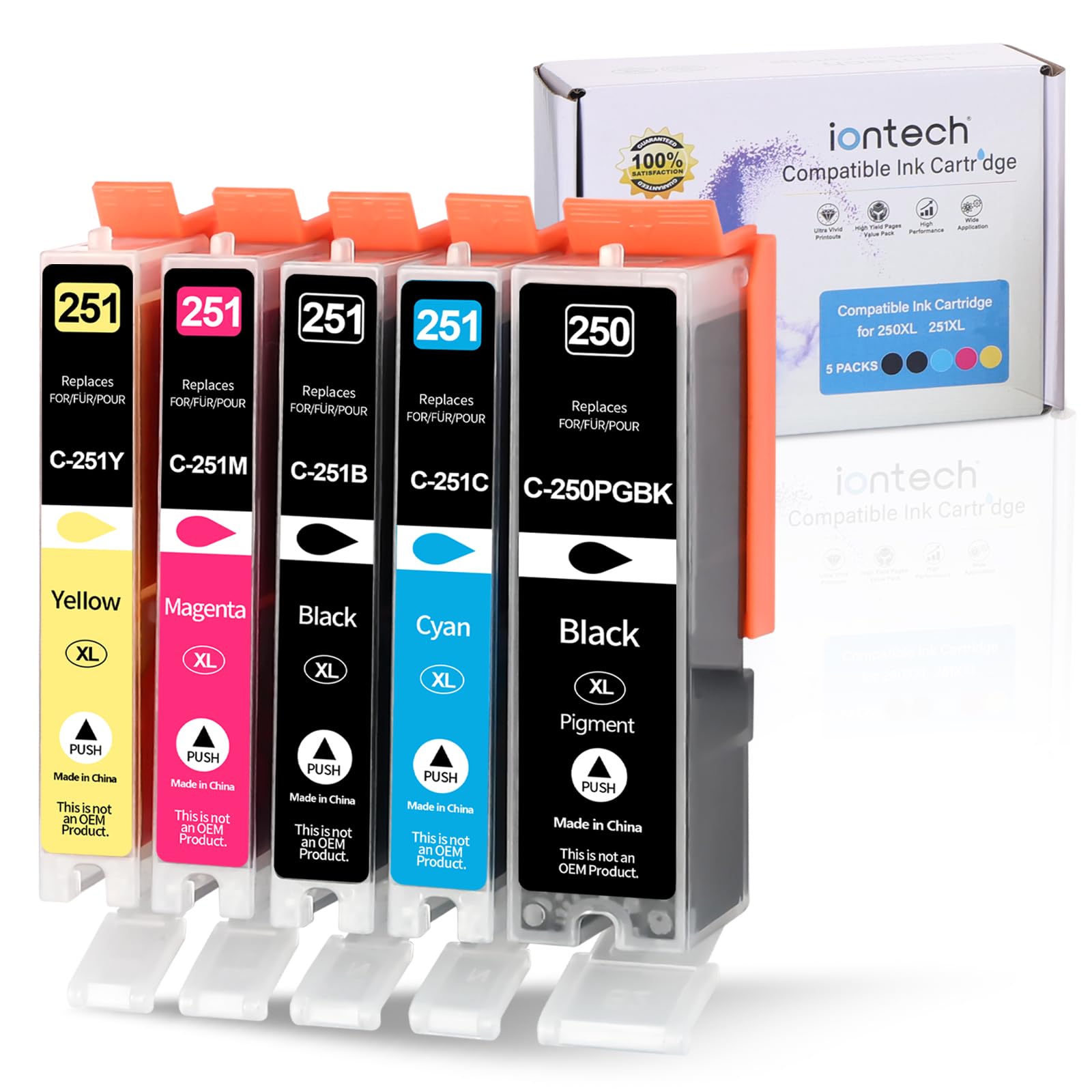 250 251 XL Ink Cartridges Replacement for PGI-250XL CLI-251XL Compatible with PIXMA MX922 MX920 IX6820 MG5420 MG5520 MG5522 MG6620 MG6320 MG7120