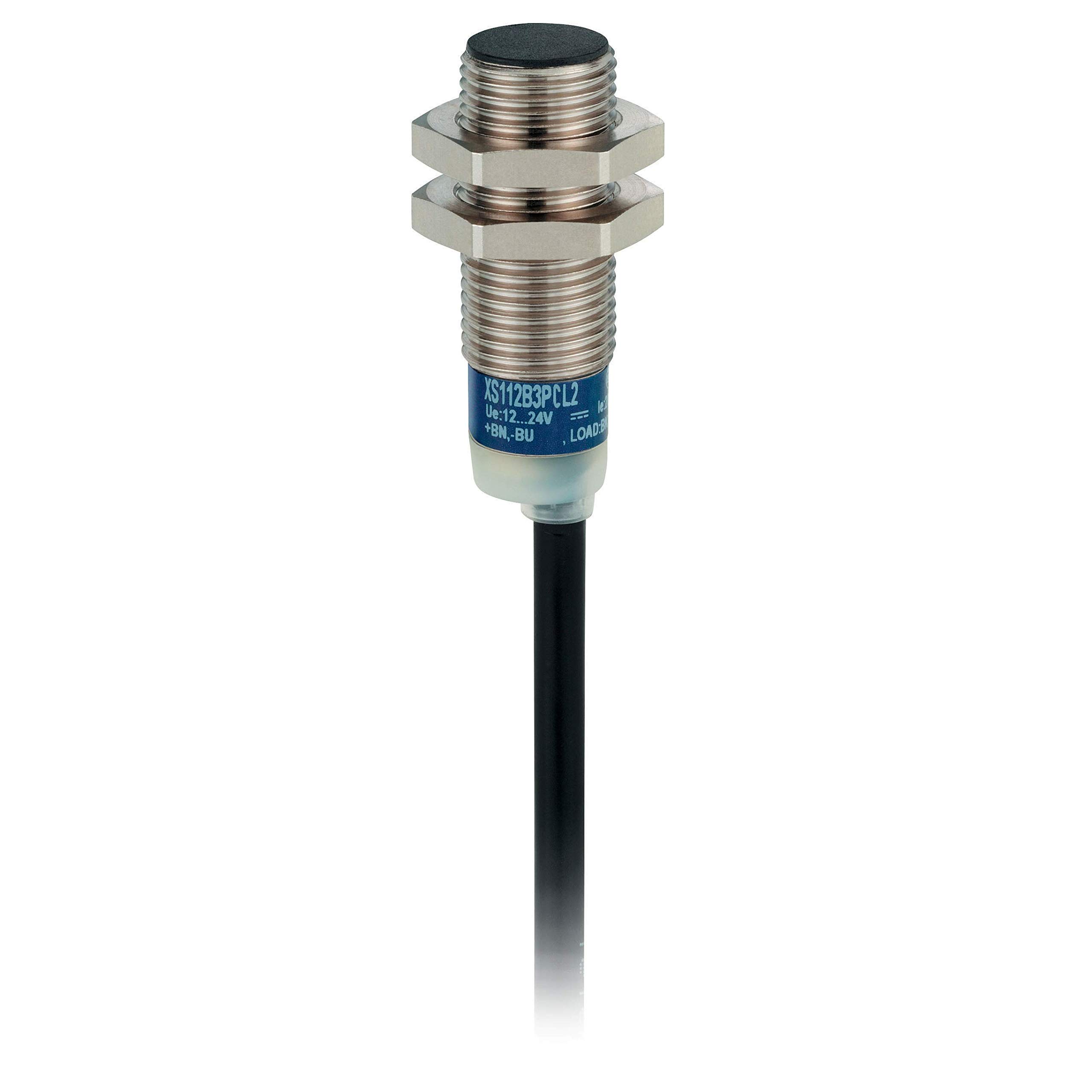 Schneider XS112B3PCL2 XS1-Indu. Näher.SCH. M12, L50 mm, Messing, SN 4 mm, 12-24 V DC, 2 m Kabel