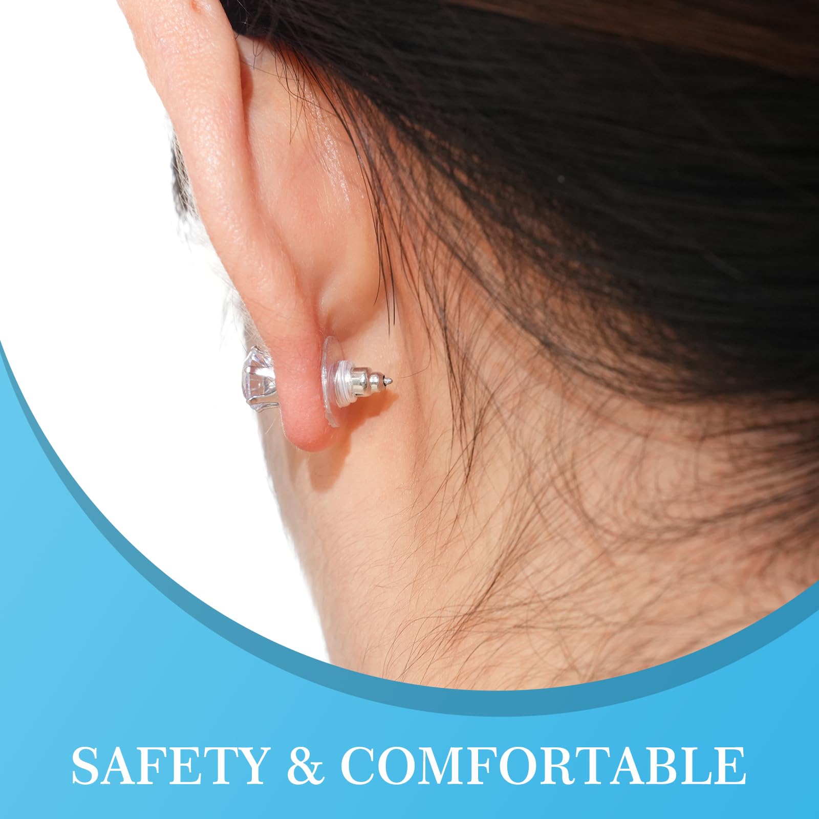Vivixin 1080pcs Earring Backs Kit – Clear Rubber & Plastic Stopper Backs, 10 Styles - View #8