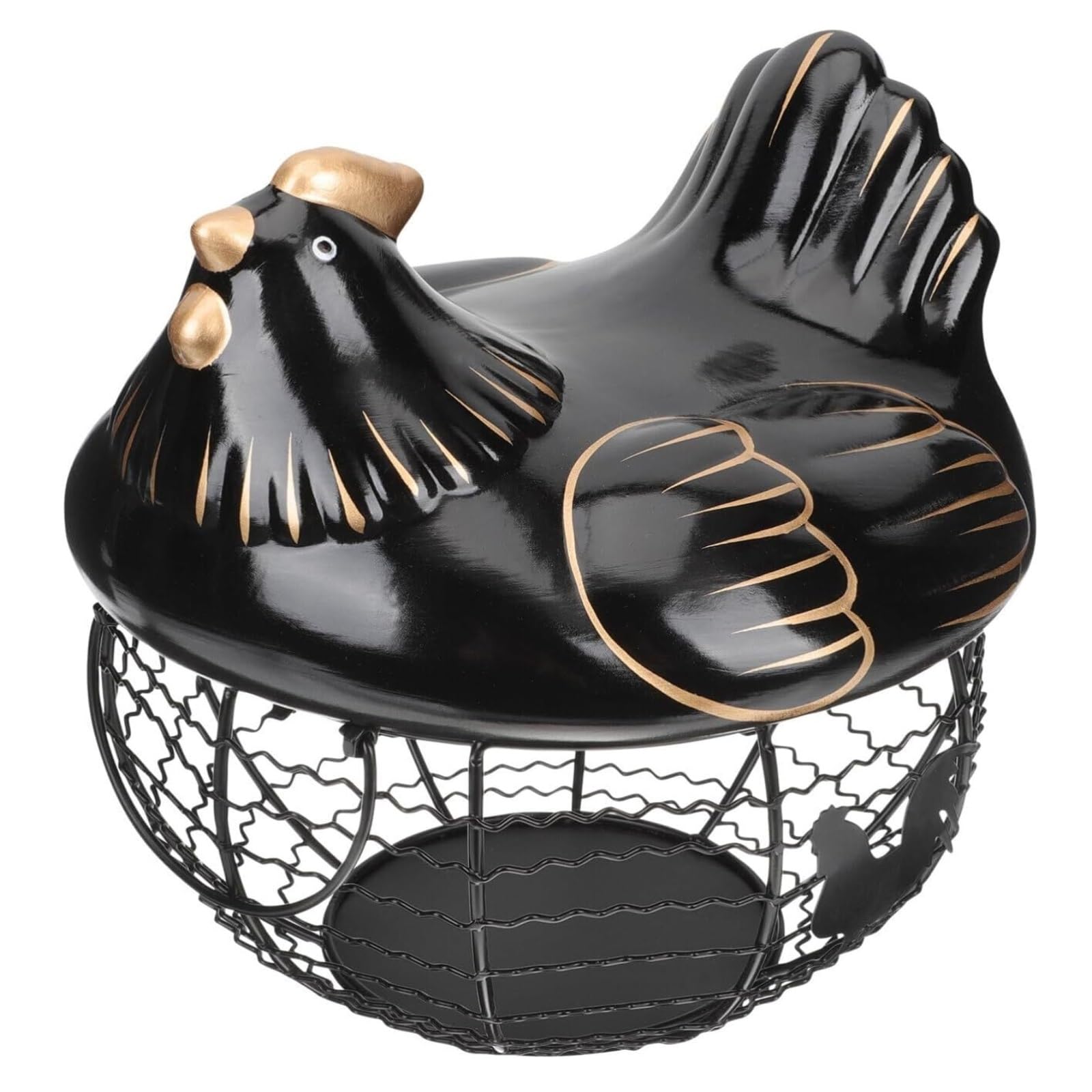 Koszyk Na Jajka Na Blacie Kosz Na Jajka Uchwyt Regał Do Przechowywania Metalowy Stojak Funkcjonalny Dozownik Jaj Blat Kuchenny Do Kuchni(Black)