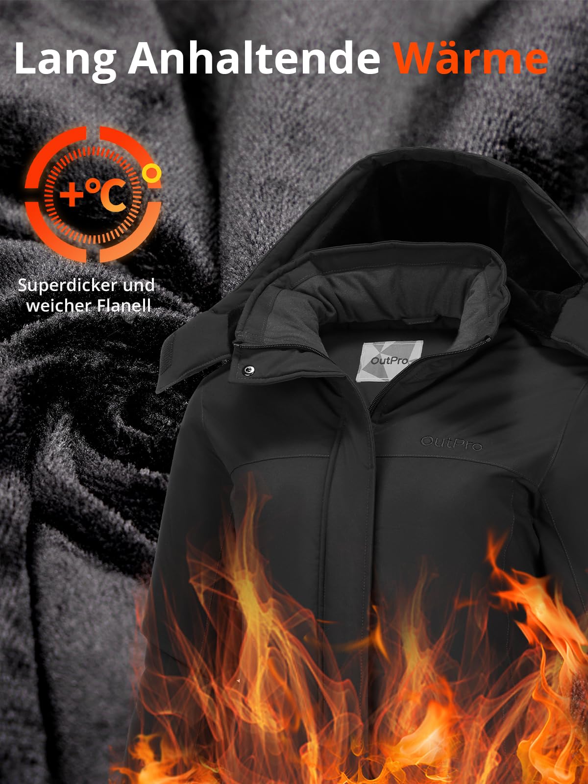 OutPro Damen Skijacke Winter Schneemantel Warm Fleece Mountain Wasserdichte Damenjacke Snowboardjacken